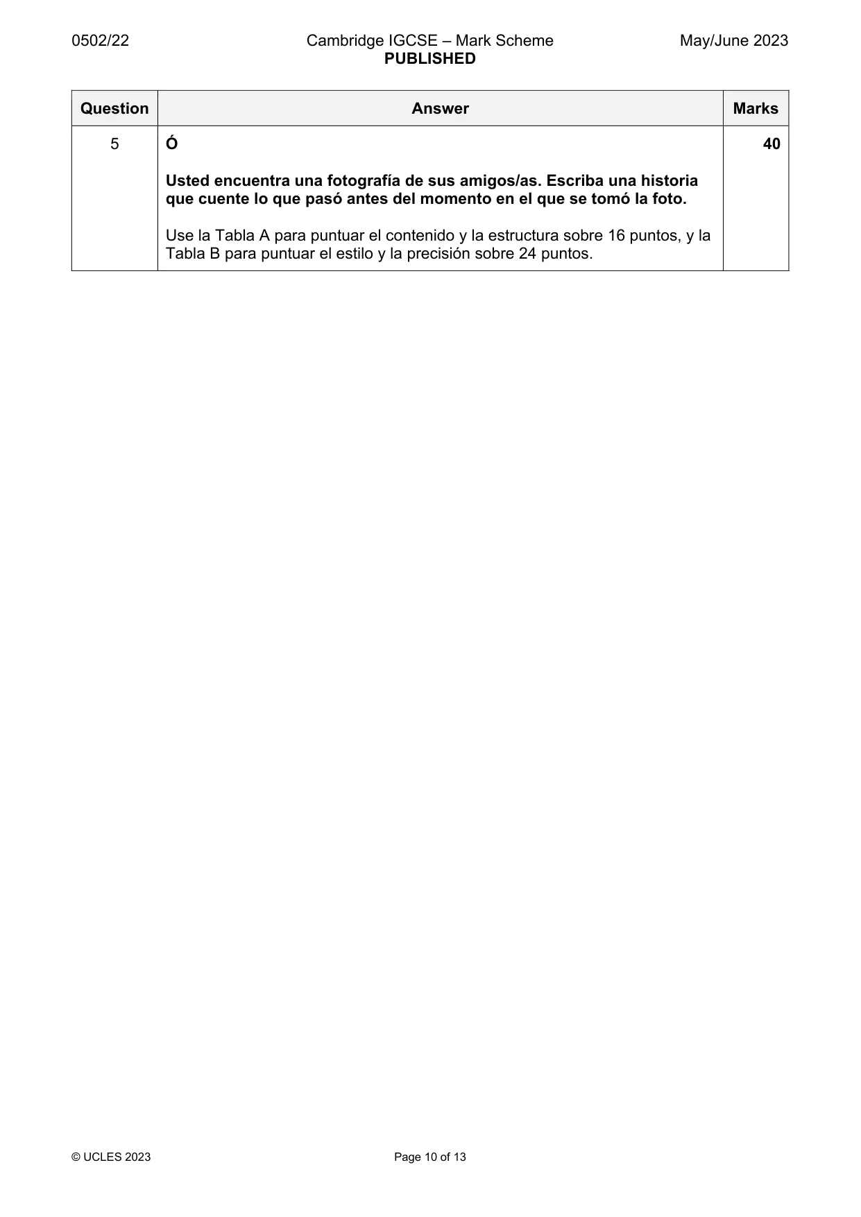 Mark scheme, page 10 of 13