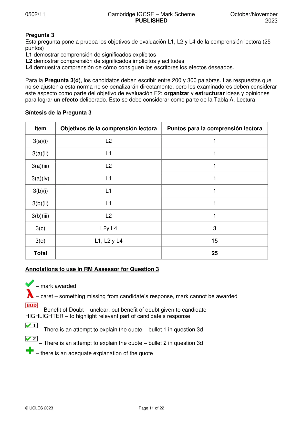 Mark scheme, page 11 of 22