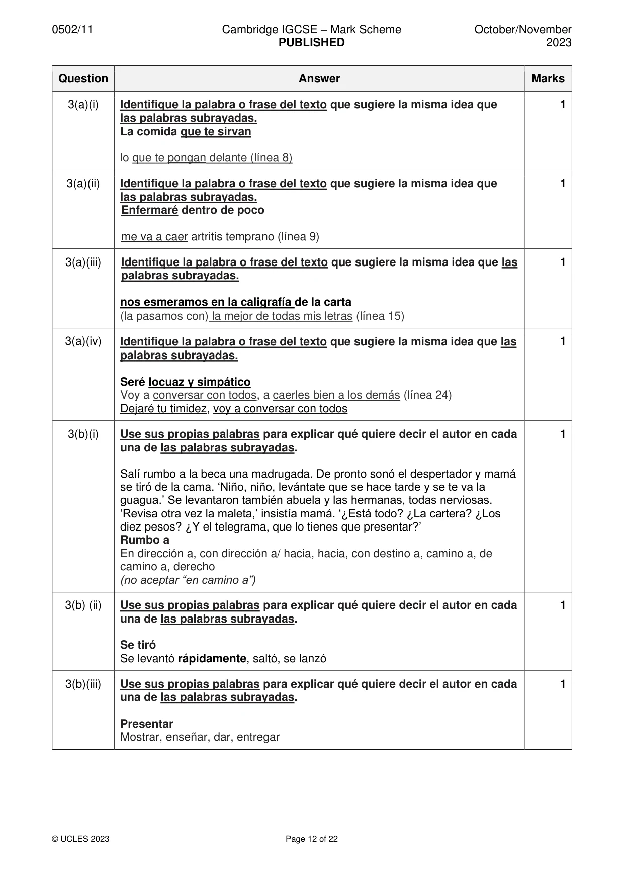 Mark scheme, page 12 of 22