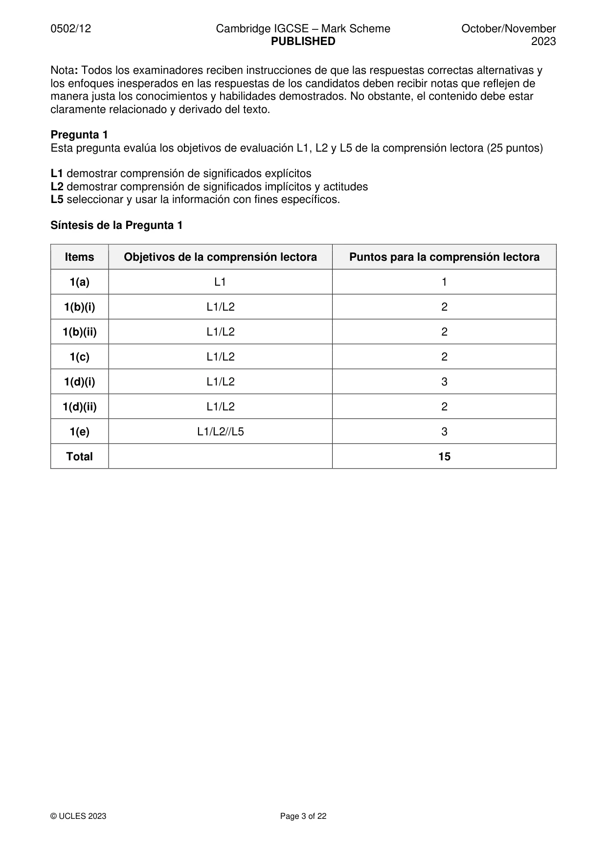Mark scheme, page 3 of 22