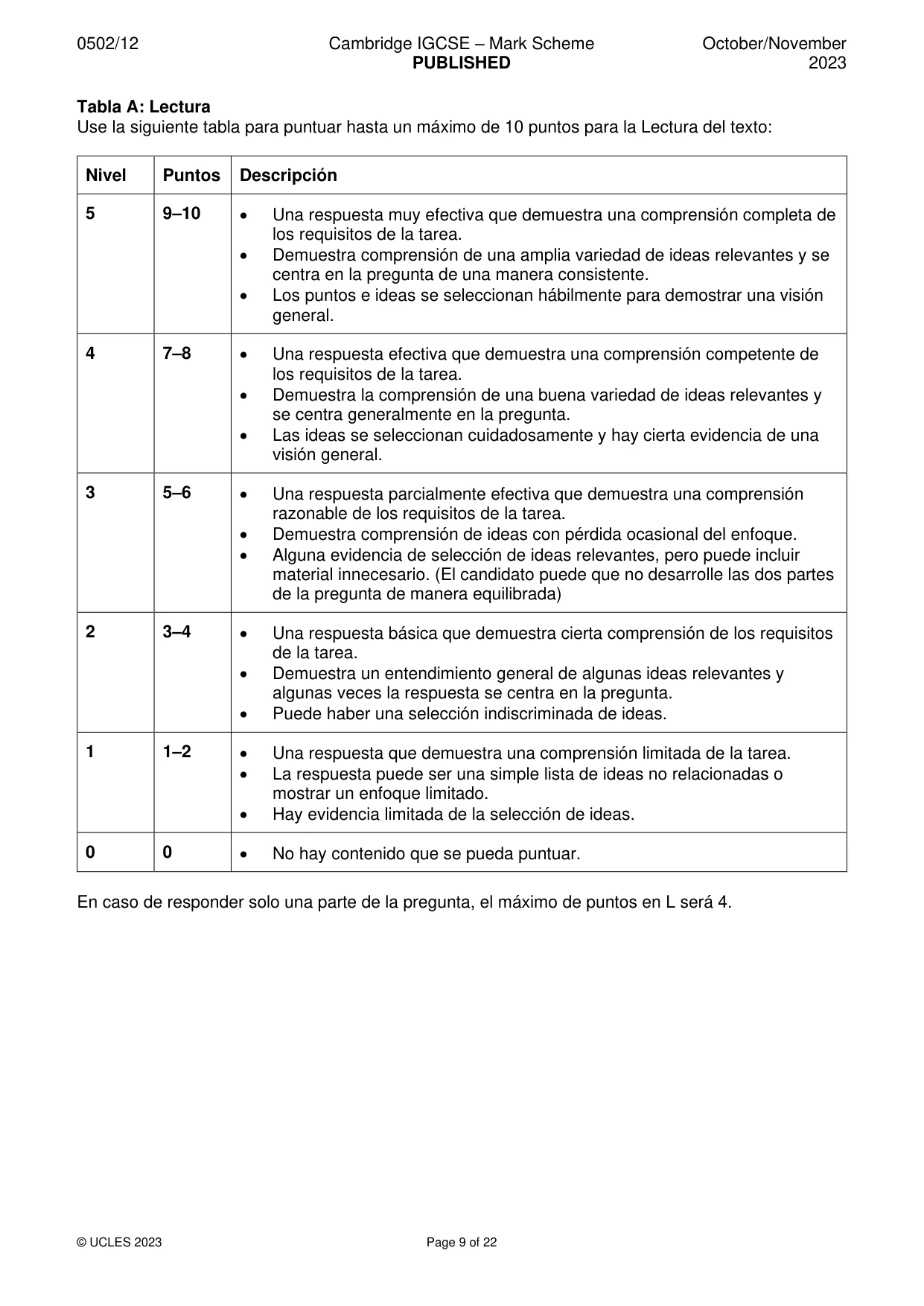 Mark scheme, page 9 of 22