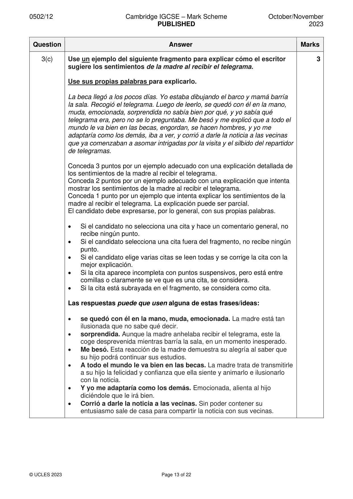Mark scheme, page 13 of 22