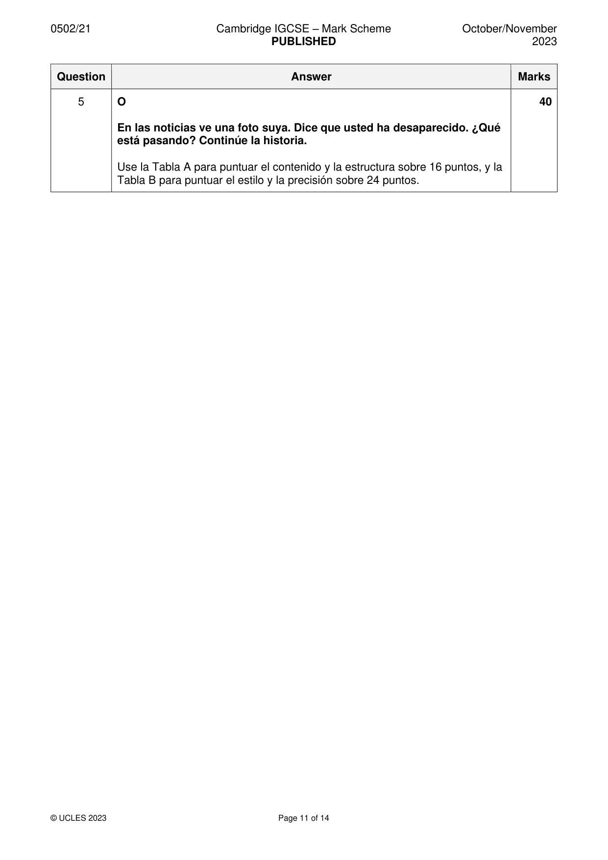 Mark scheme, page 11 of 14