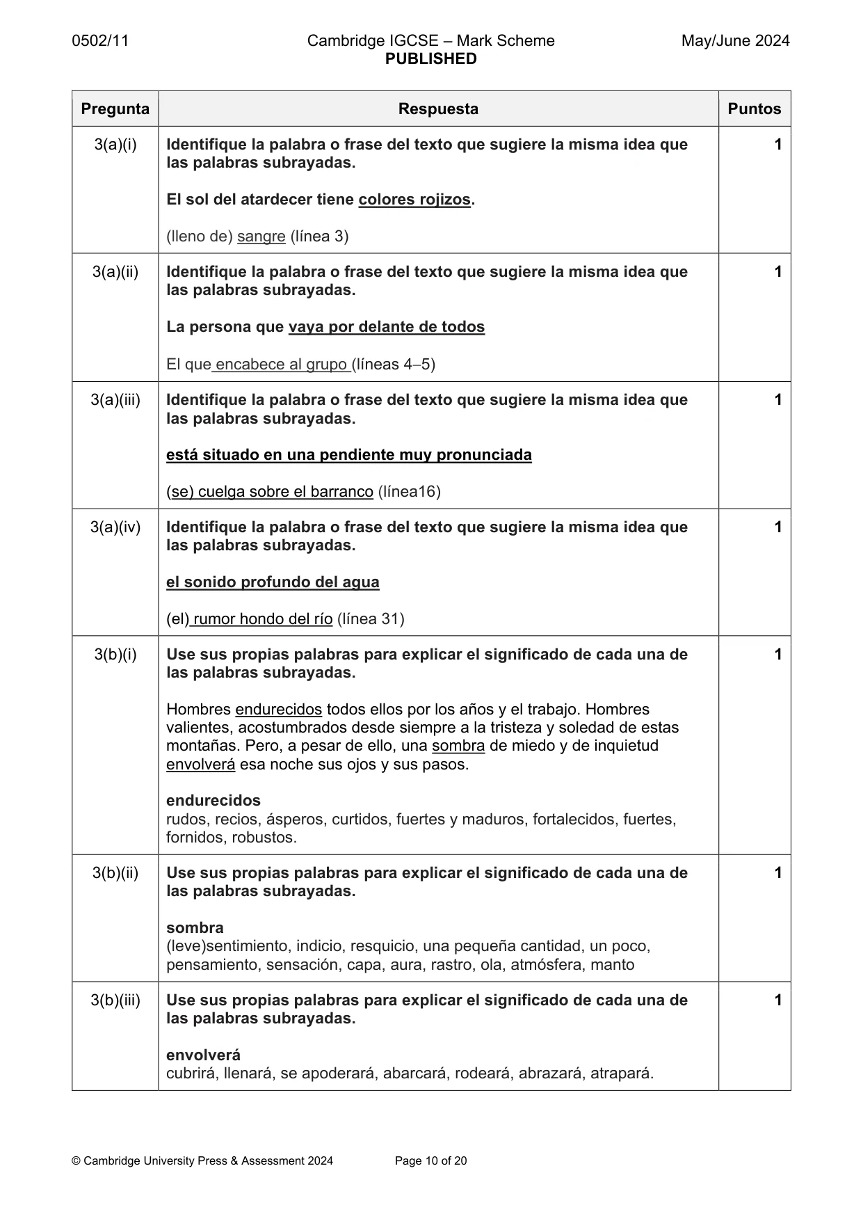 Mark scheme, page 10 of 20