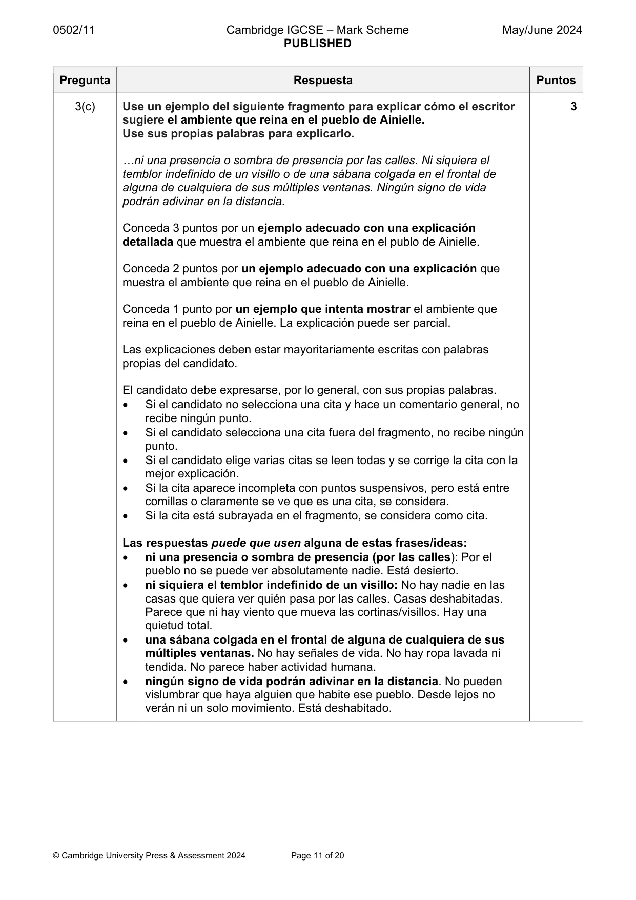 Mark scheme, page 11 of 20