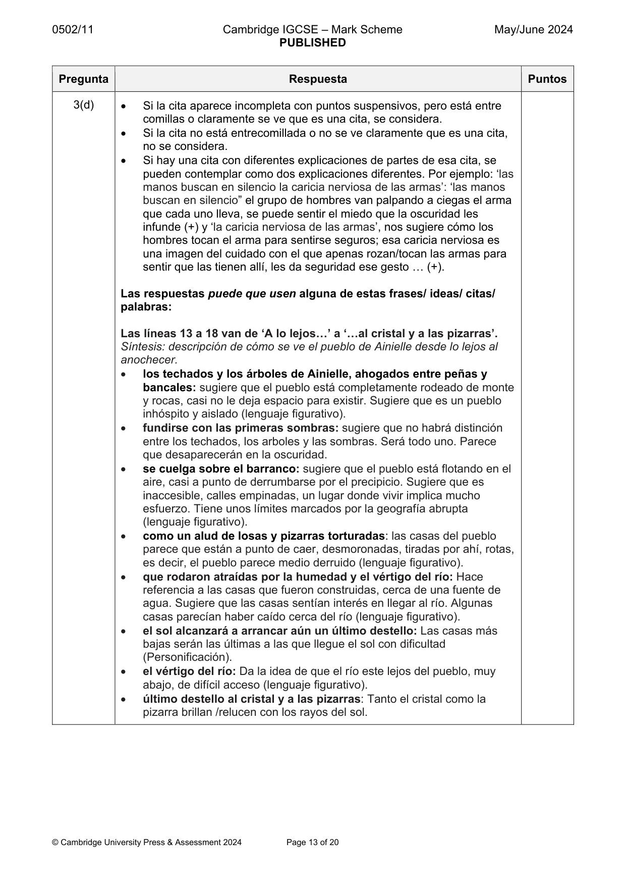 Mark scheme, page 13 of 20