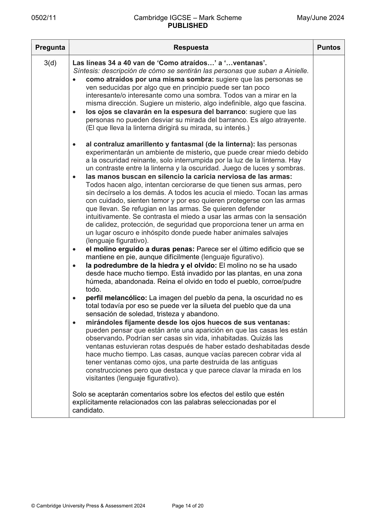 Mark scheme, page 14 of 20