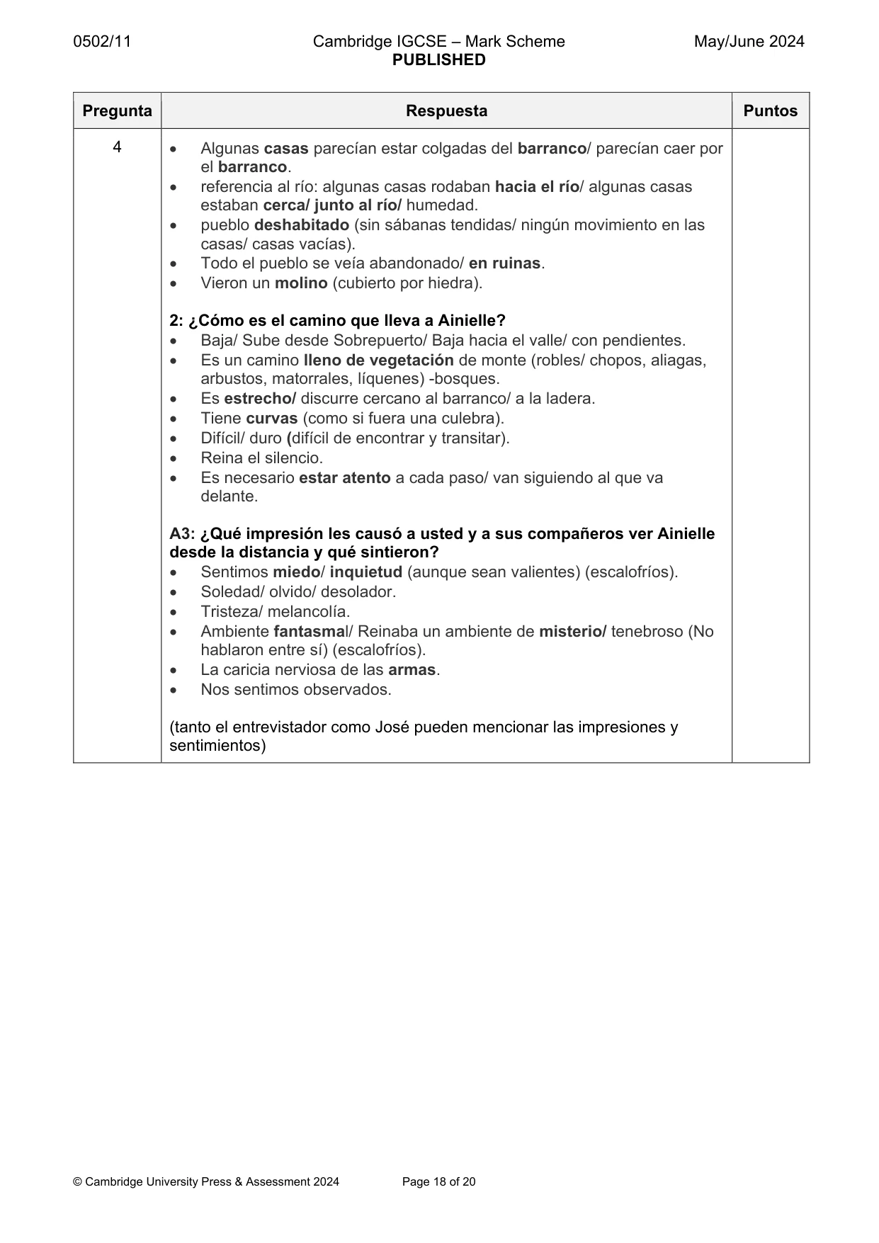 Mark scheme, page 18 of 20