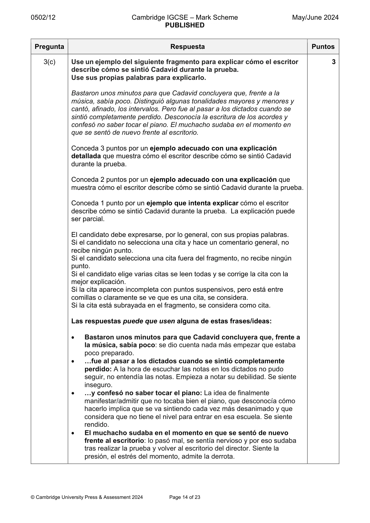 Mark scheme, page 14 of 23