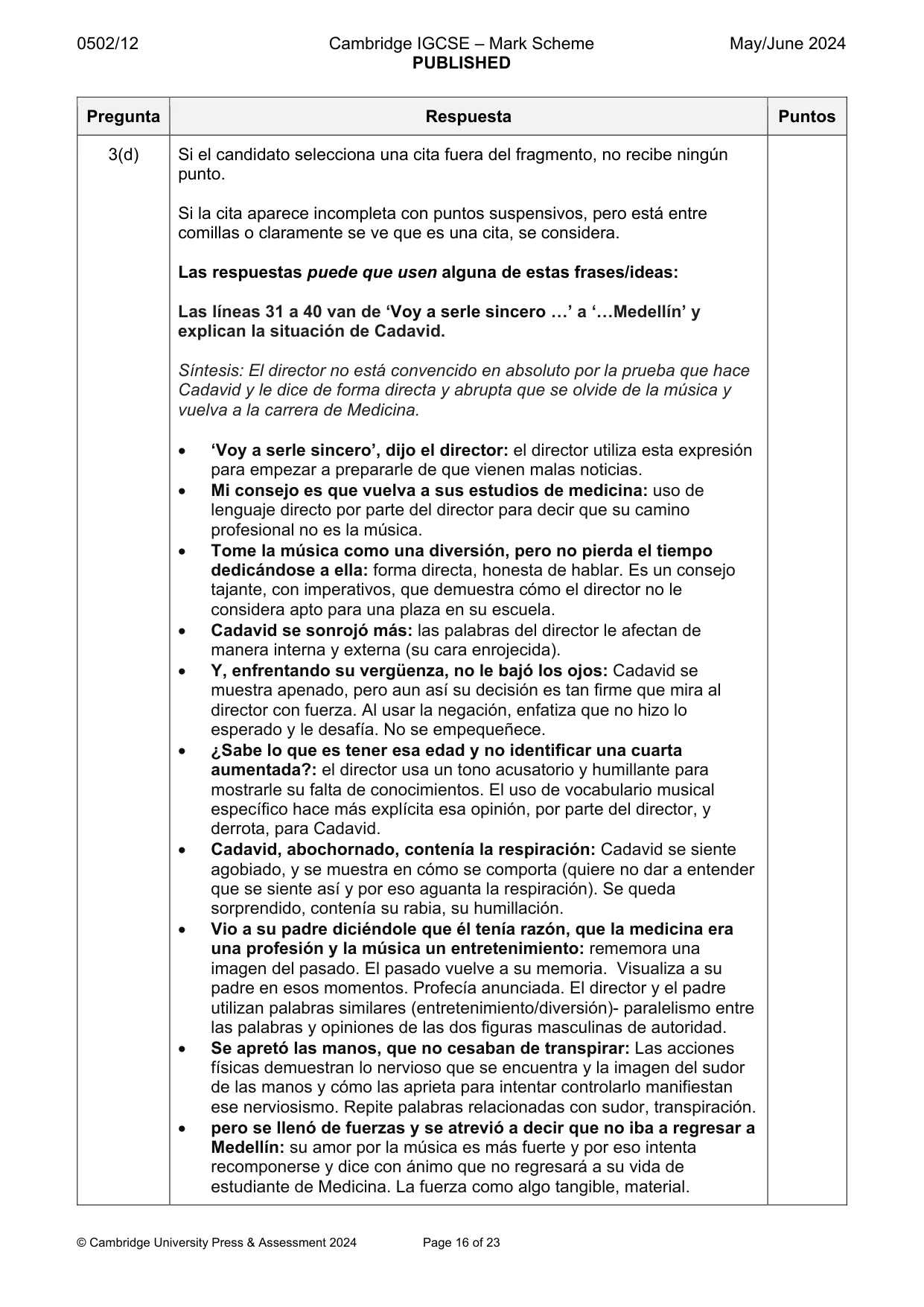 Mark scheme, page 16 of 23