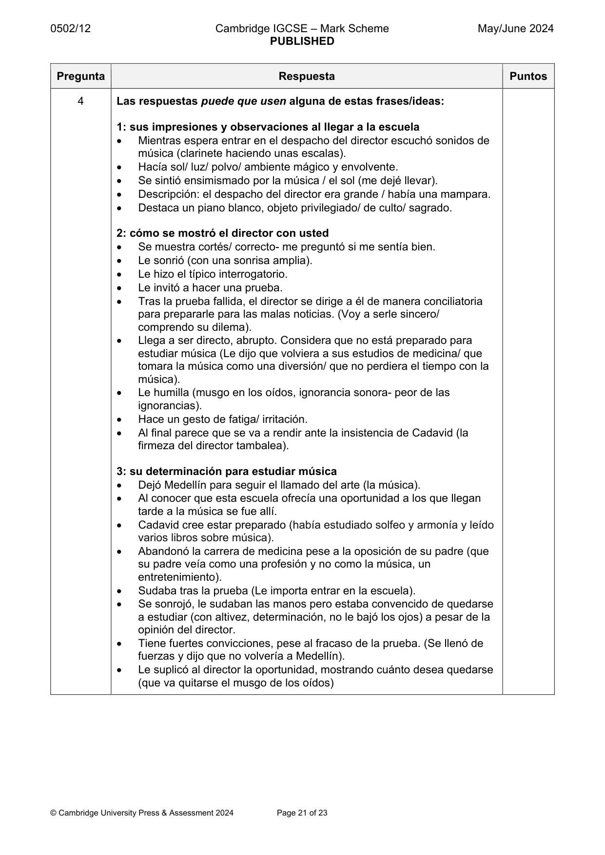 Mark scheme, page 21 of 23