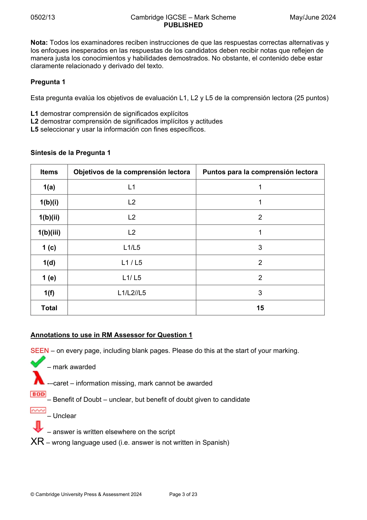 Mark scheme, page 3 of 23