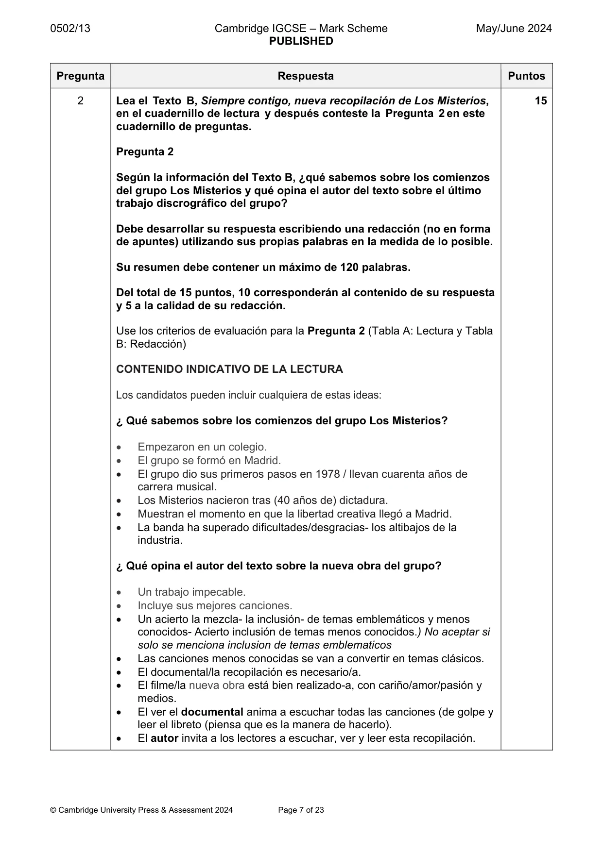 Mark scheme, page 7 of 23