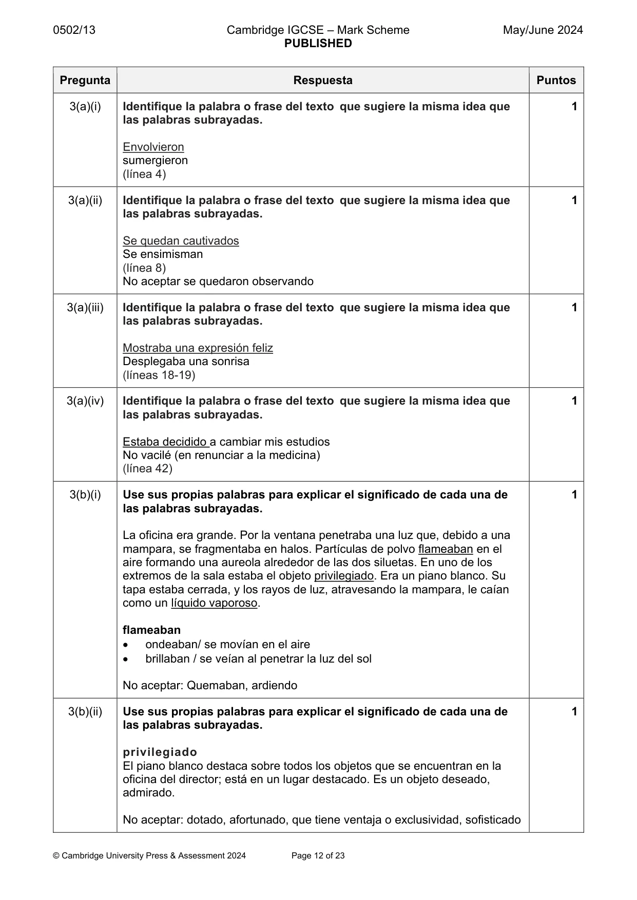 Mark scheme, page 12 of 23