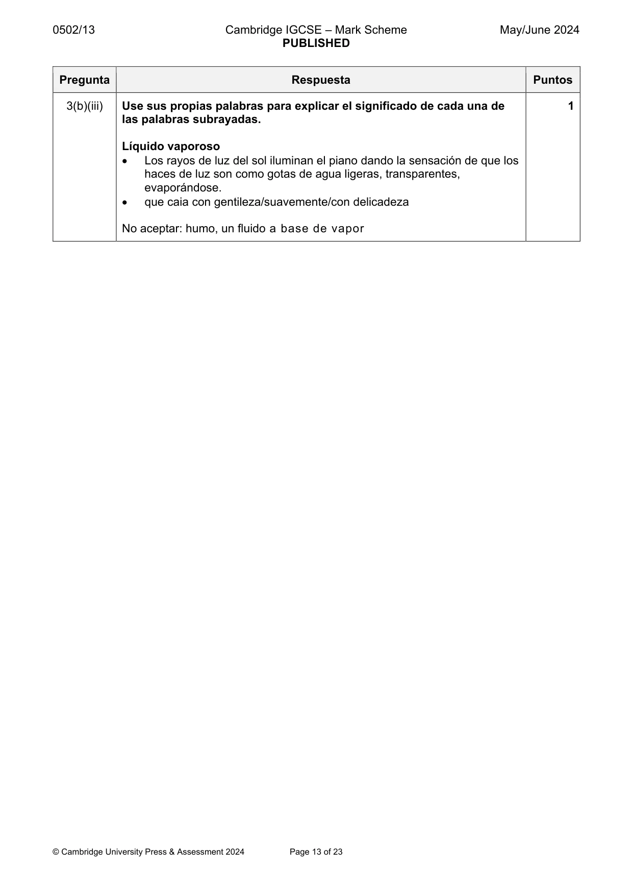 Mark scheme, page 13 of 23