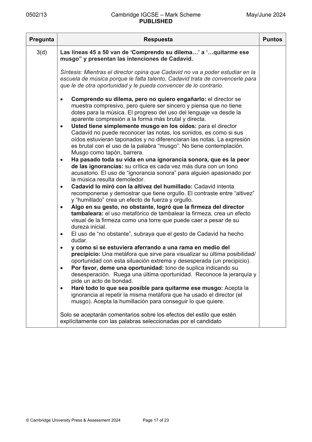 Mark scheme, page 17 of 23