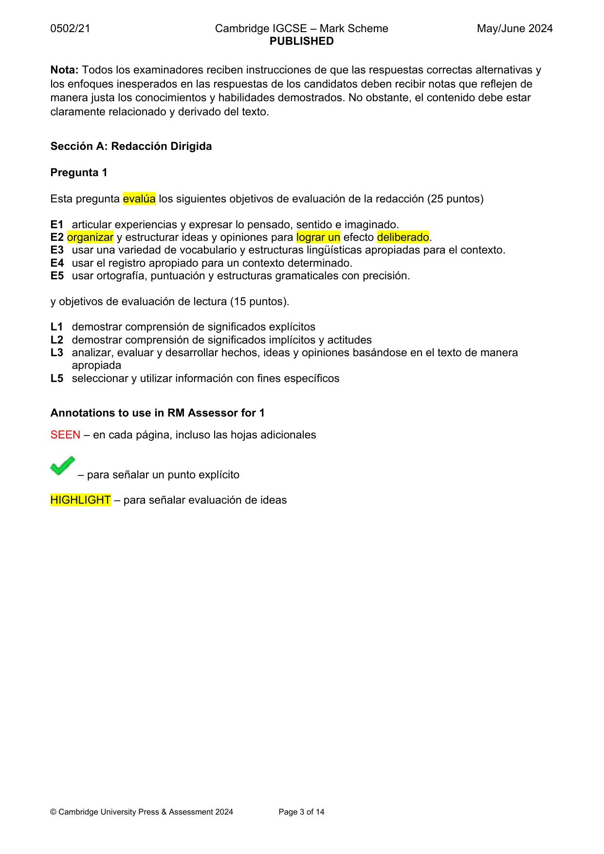 Mark scheme, page 3 of 14