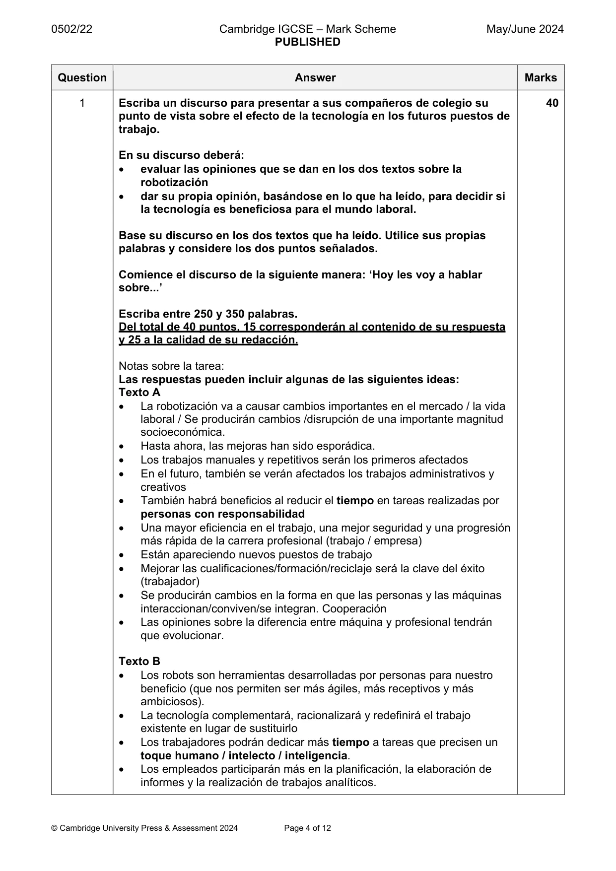 Mark scheme, page 4 of 12
