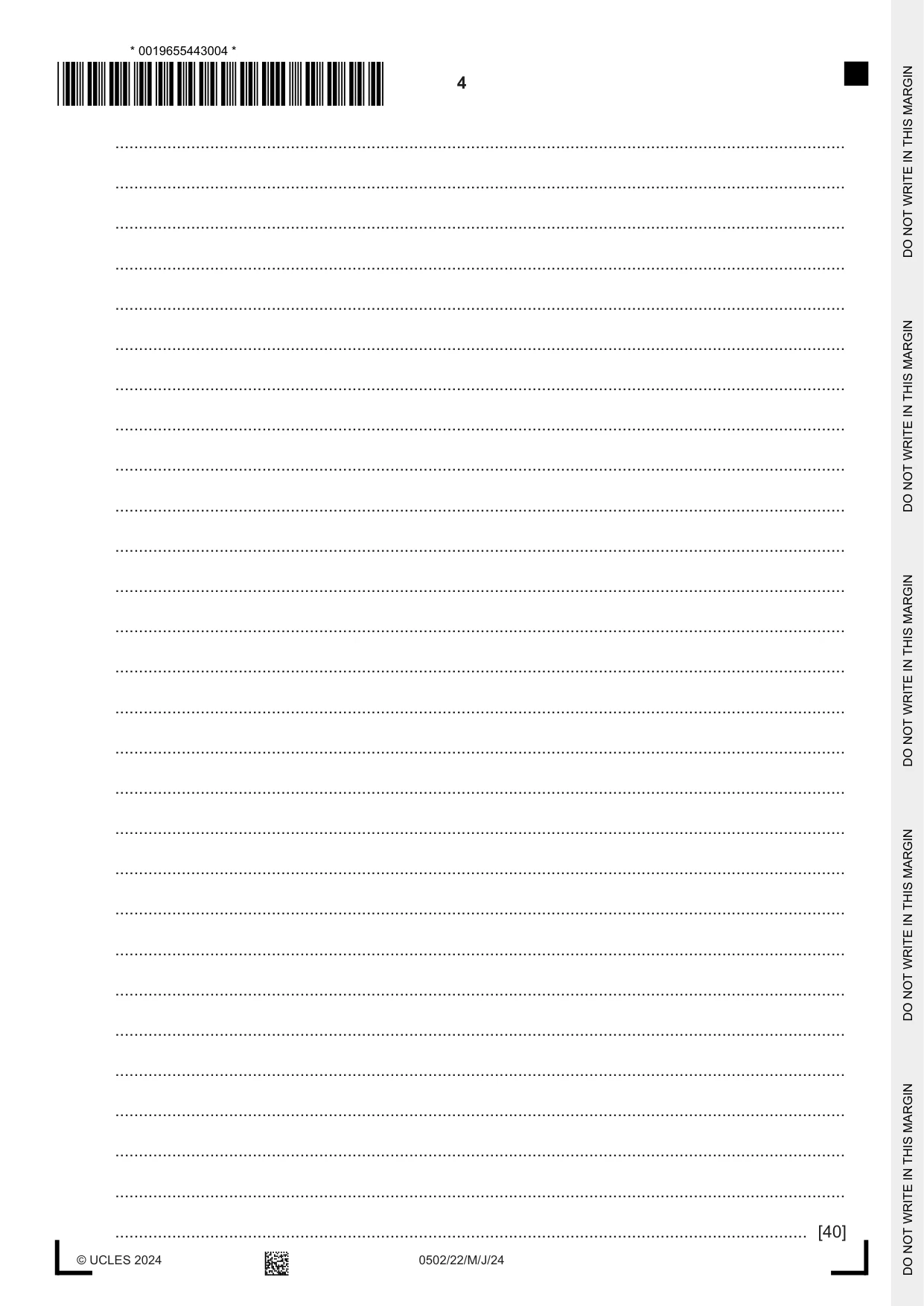 Cambridge IGCSE Spanish - First Language 0502 2024 May/June Paper 2 · Variant 2 question paper, page 4 of 12