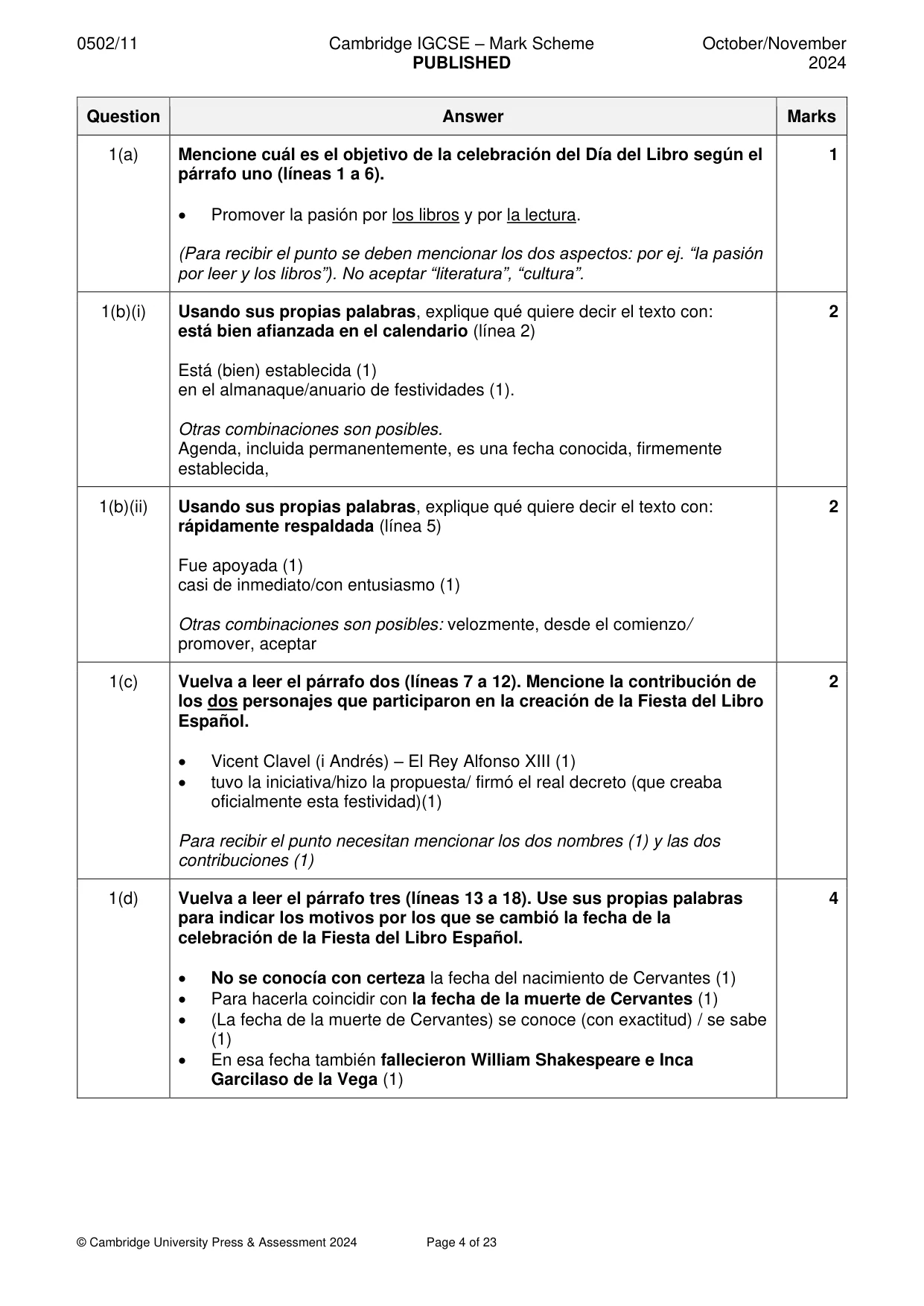 Mark scheme, page 4 of 23