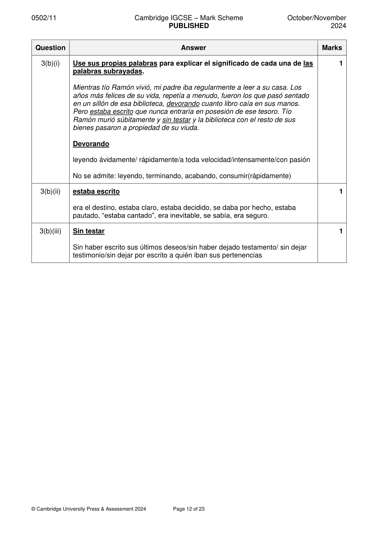 Mark scheme, page 12 of 23