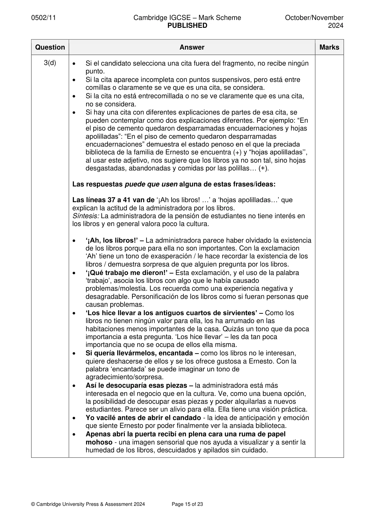 Mark scheme, page 15 of 23