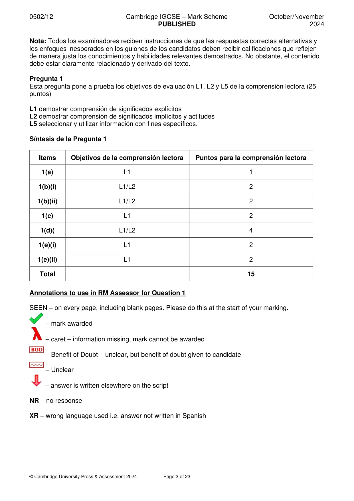 Mark scheme, page 3 of 23