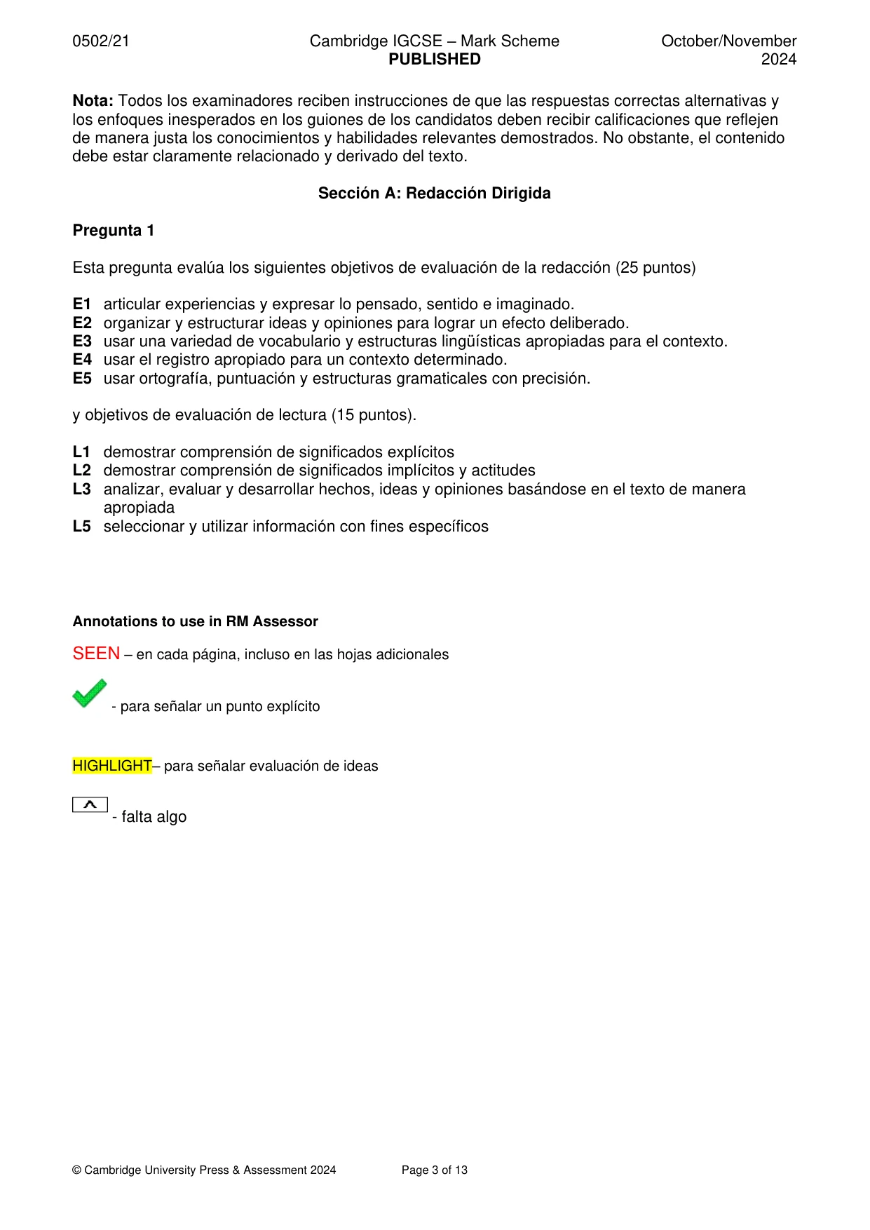 Mark scheme, page 3 of 13