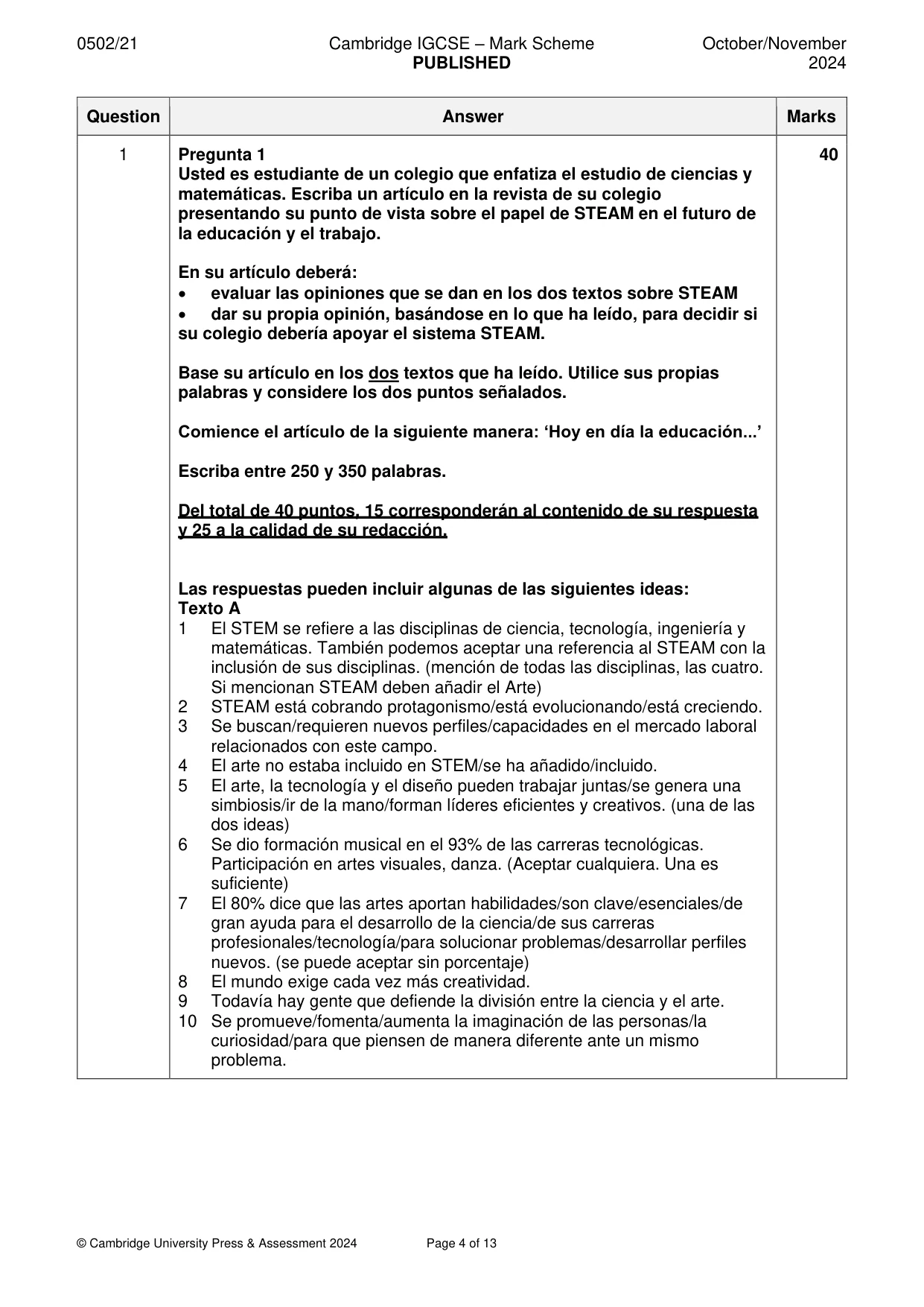 Mark scheme, page 4 of 13