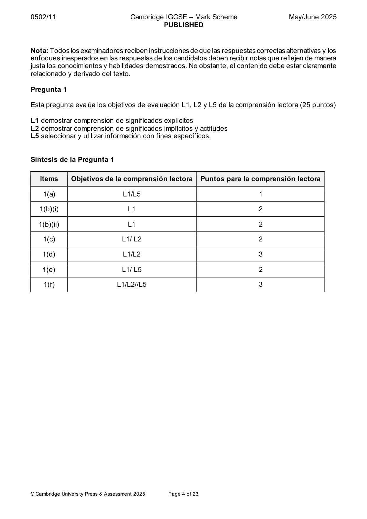 Mark scheme, page 4 of 23