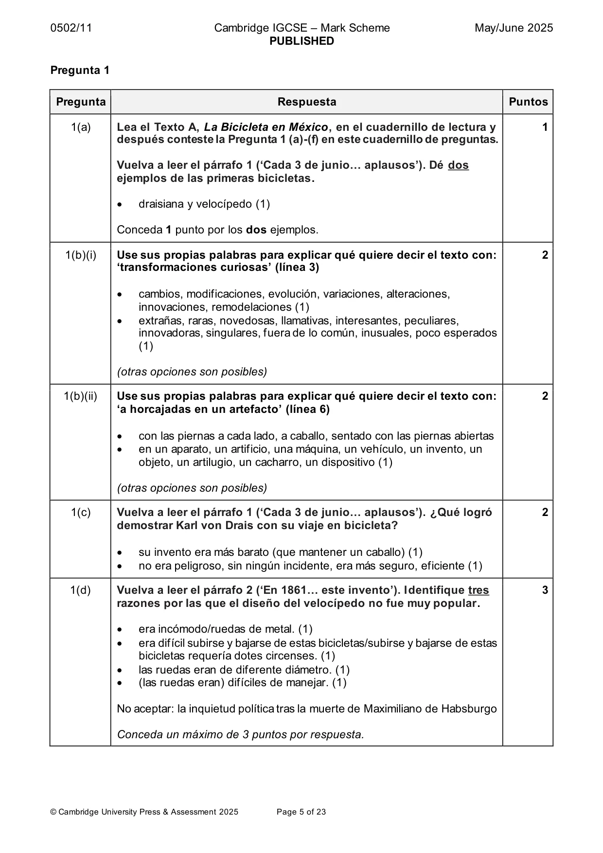 Mark scheme, page 5 of 23