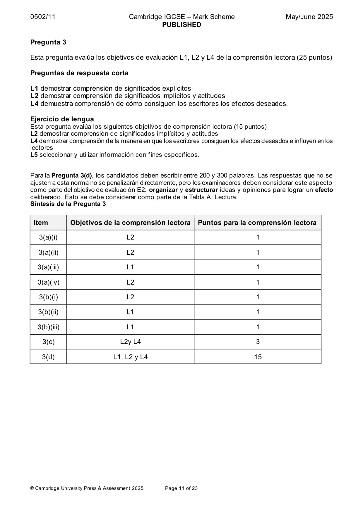 Mark scheme, page 11 of 23