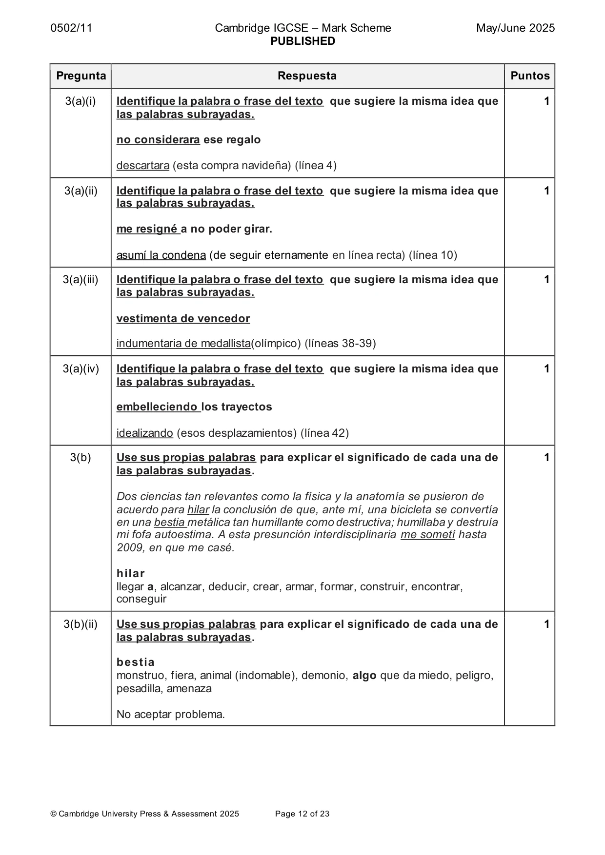 Mark scheme, page 12 of 23