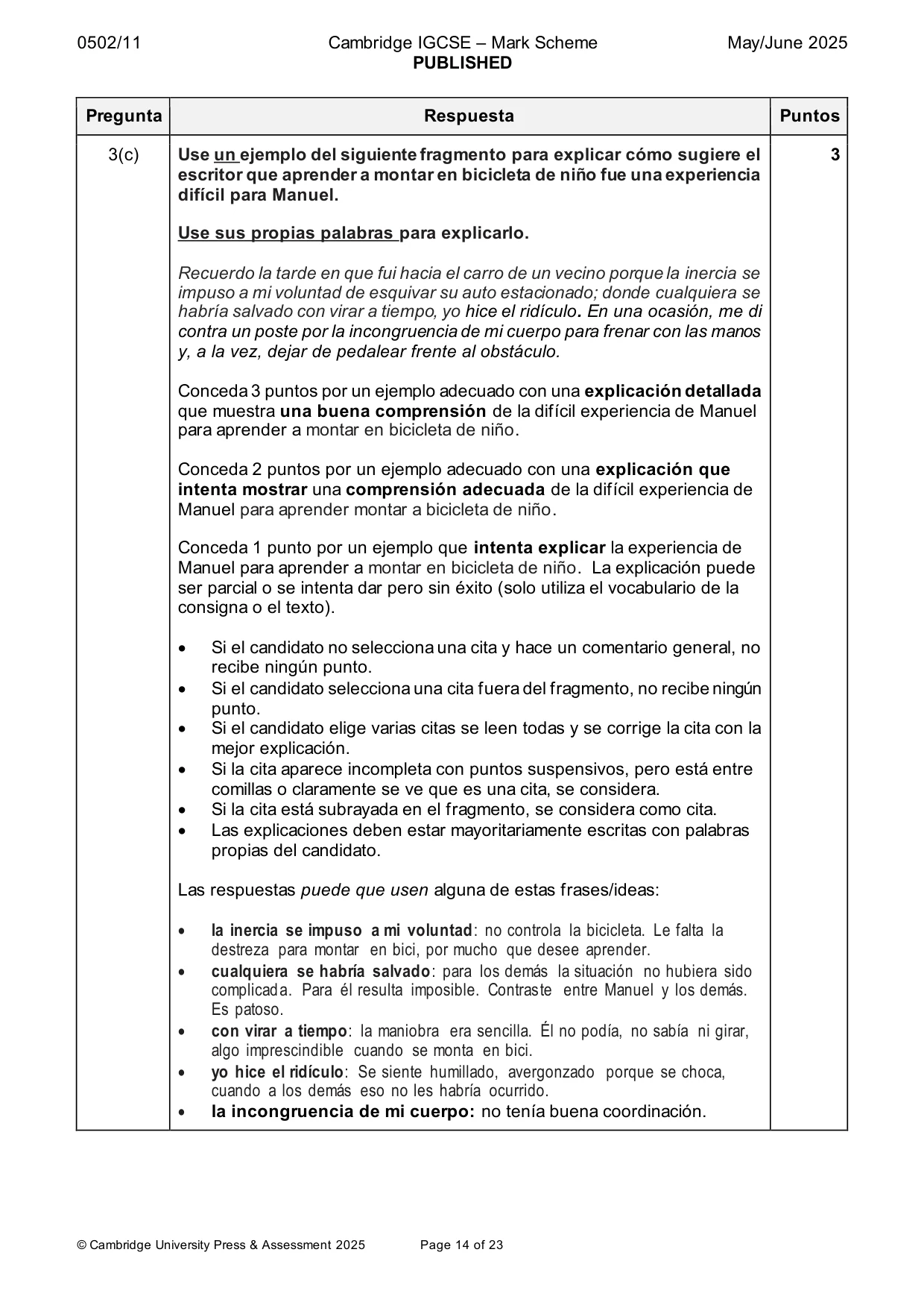 Mark scheme, page 14 of 23