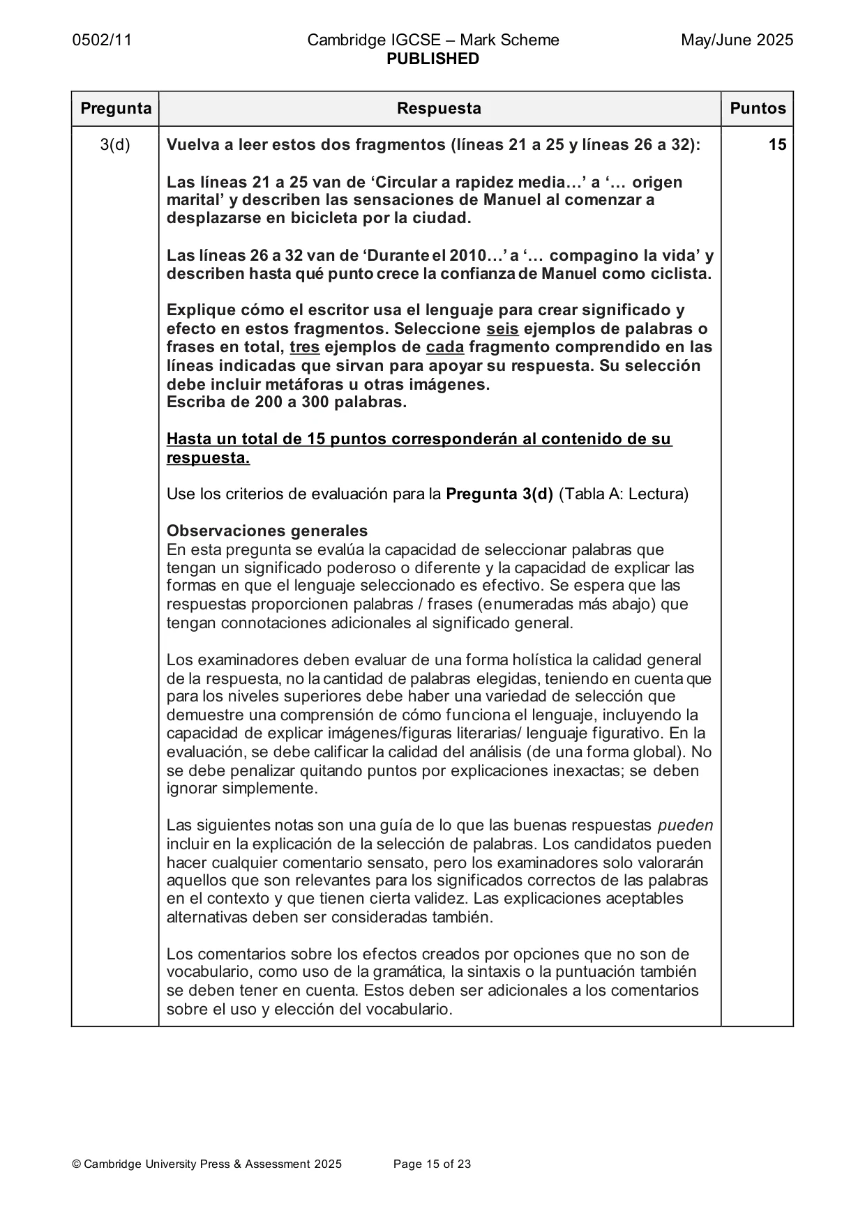 Mark scheme, page 15 of 23