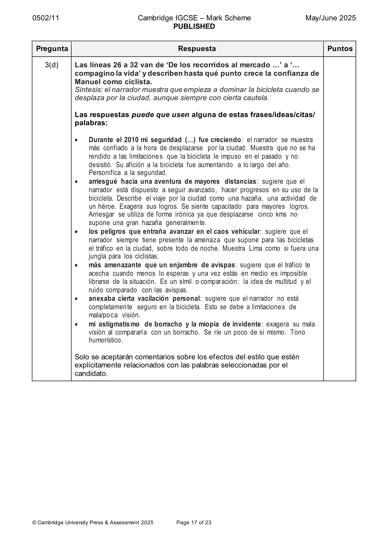 Mark scheme, page 17 of 23