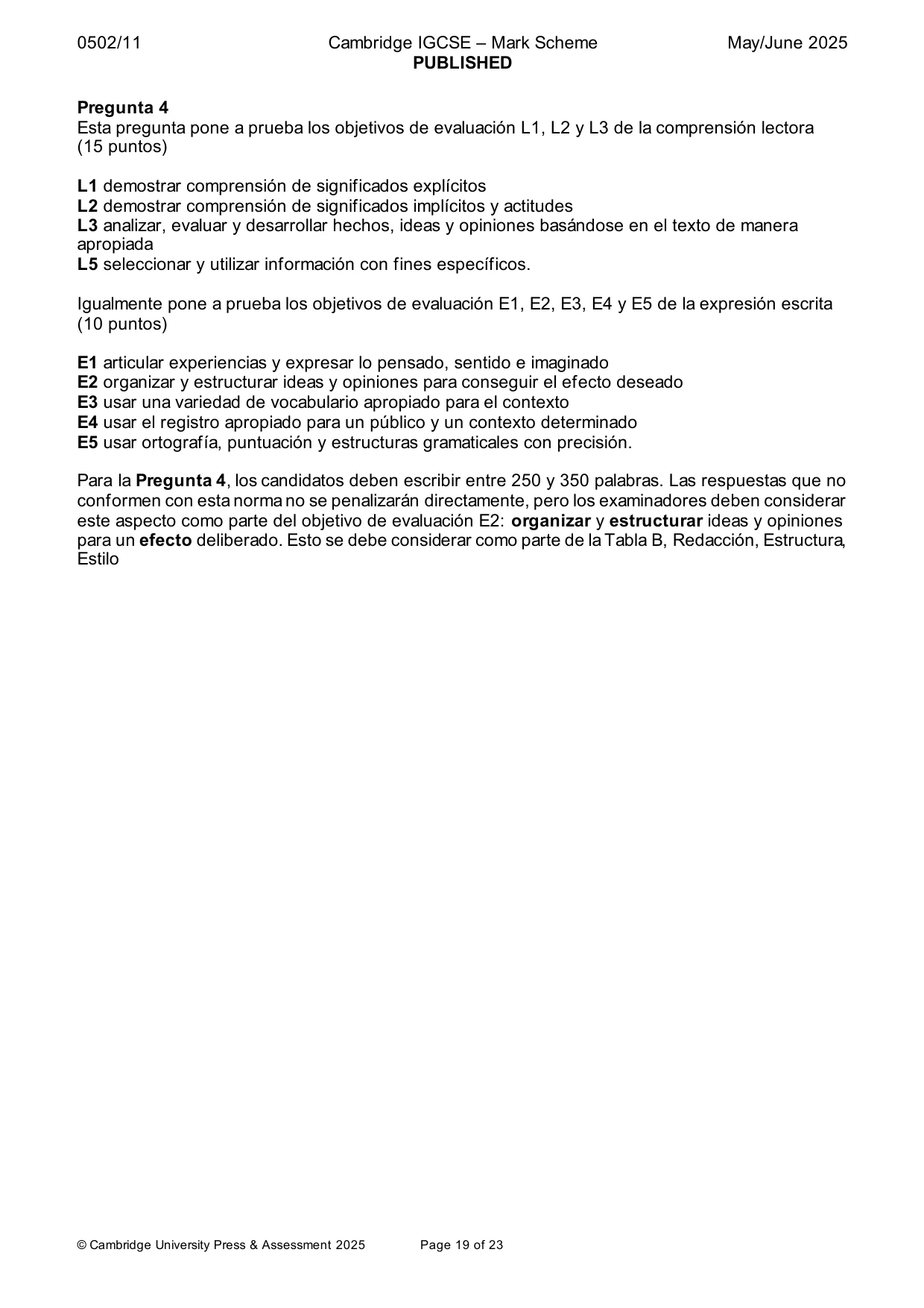 Mark scheme, page 19 of 23