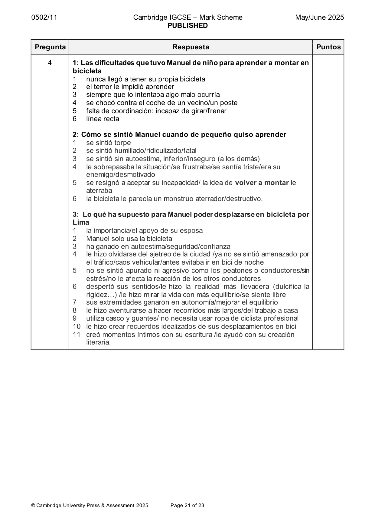 Mark scheme, page 21 of 23