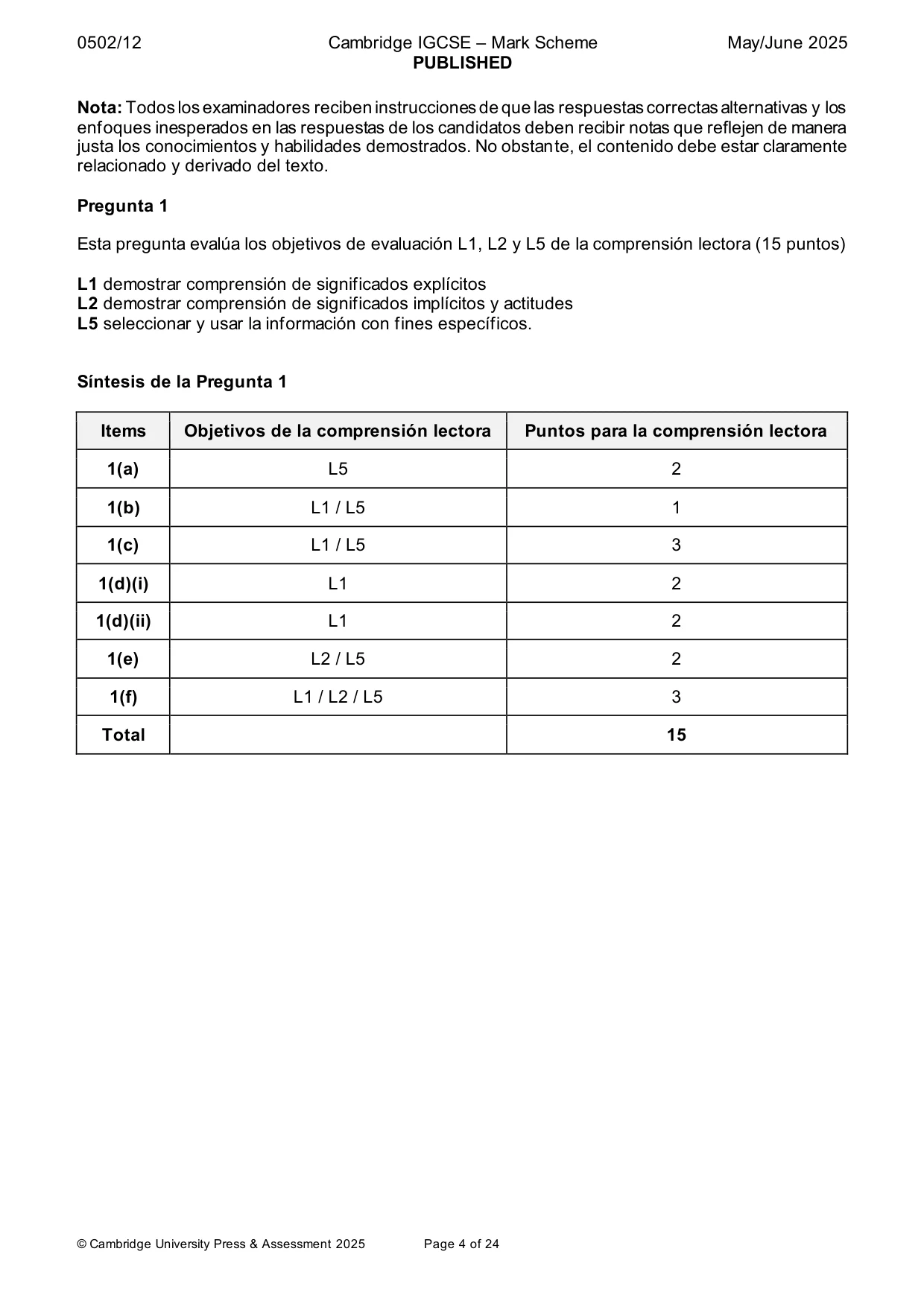 Mark scheme, page 4 of 24