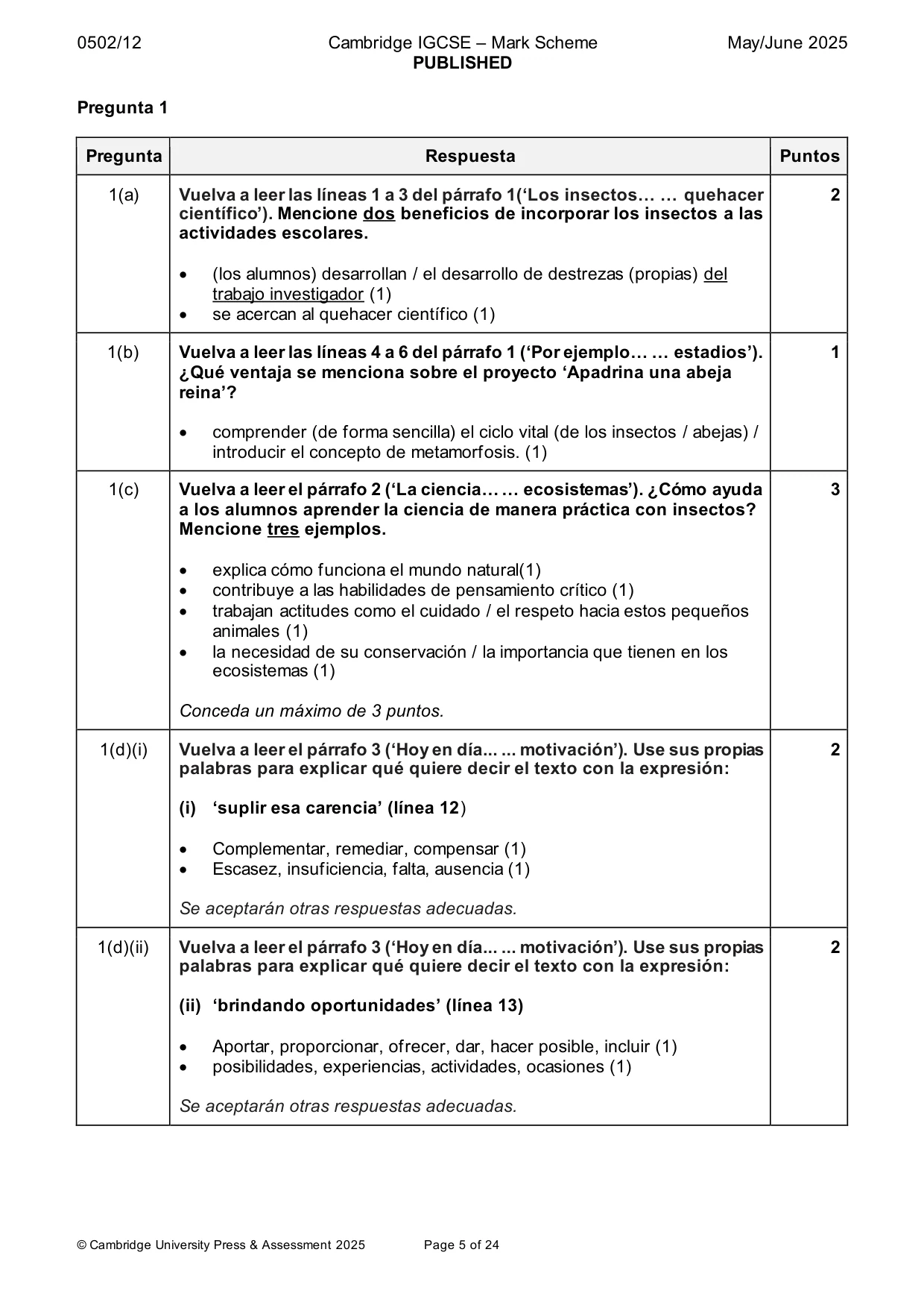 Mark scheme, page 5 of 24