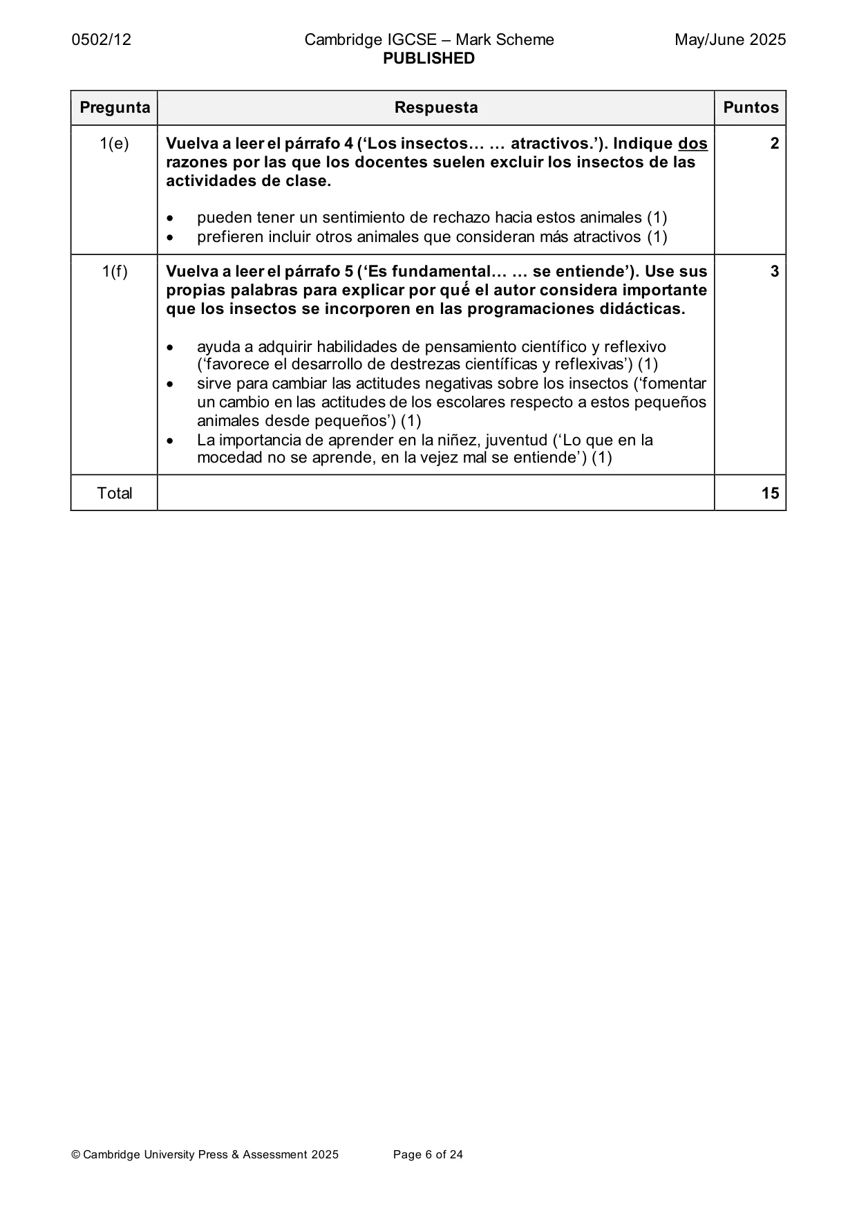 Mark scheme, page 6 of 24