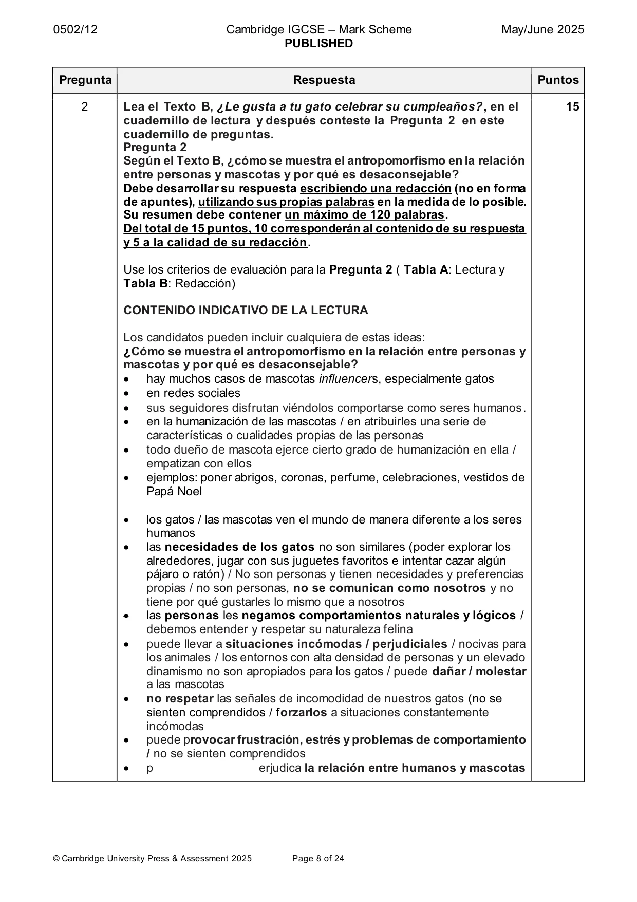 Mark scheme, page 8 of 24