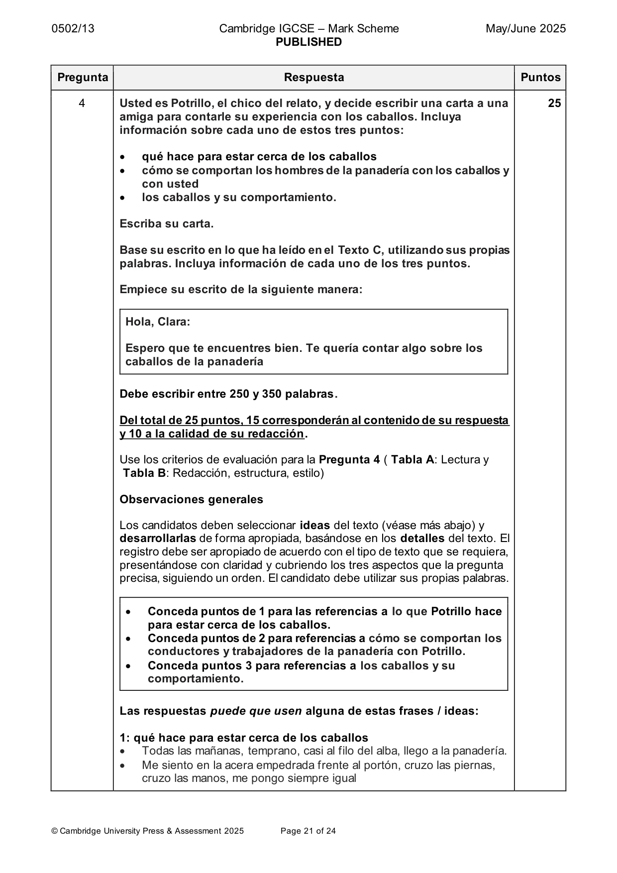 Mark scheme, page 21 of 24