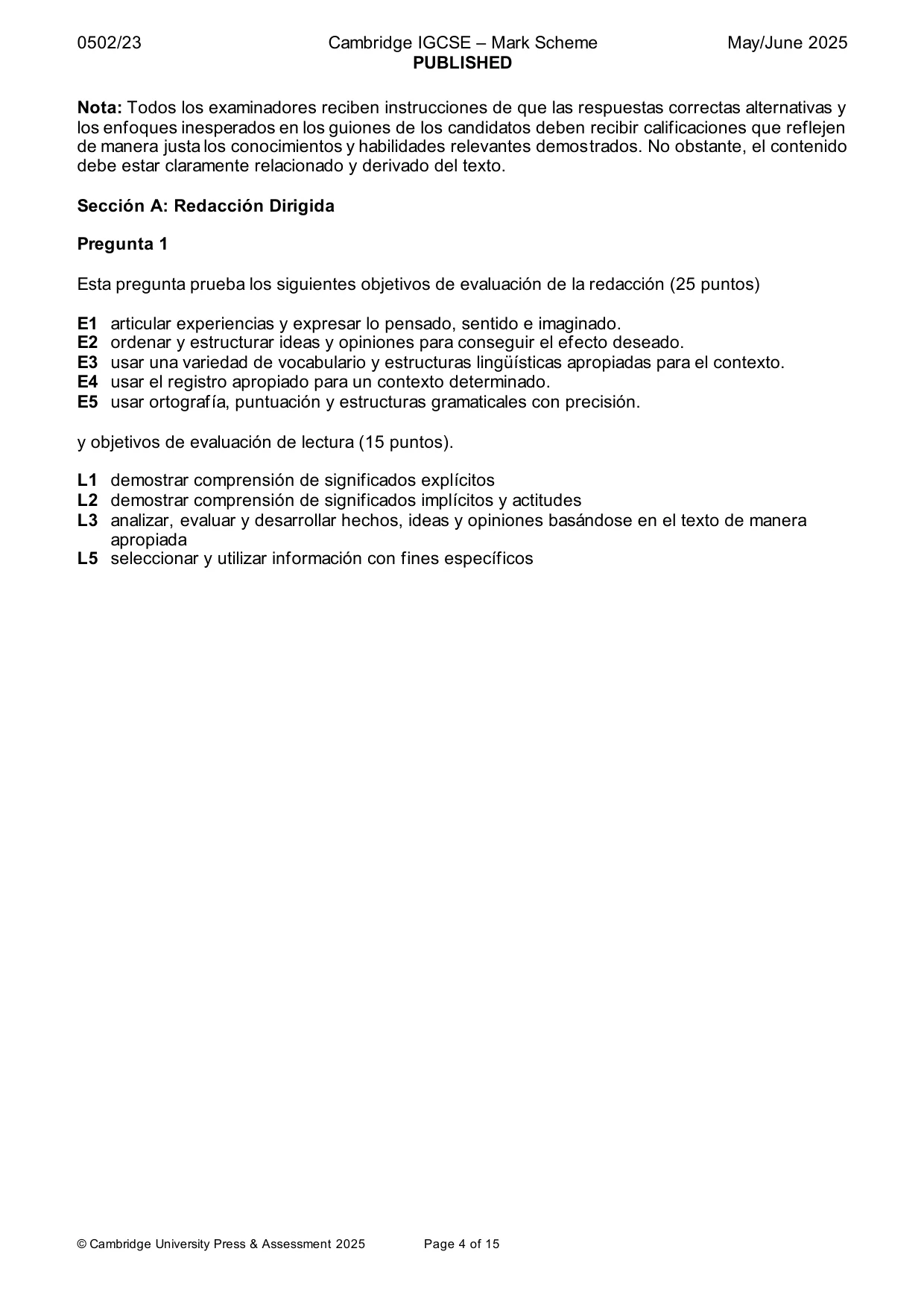 Mark scheme, page 4 of 15