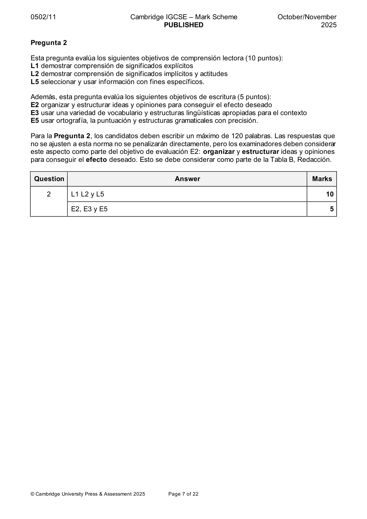 Mark scheme, page 7 of 22
