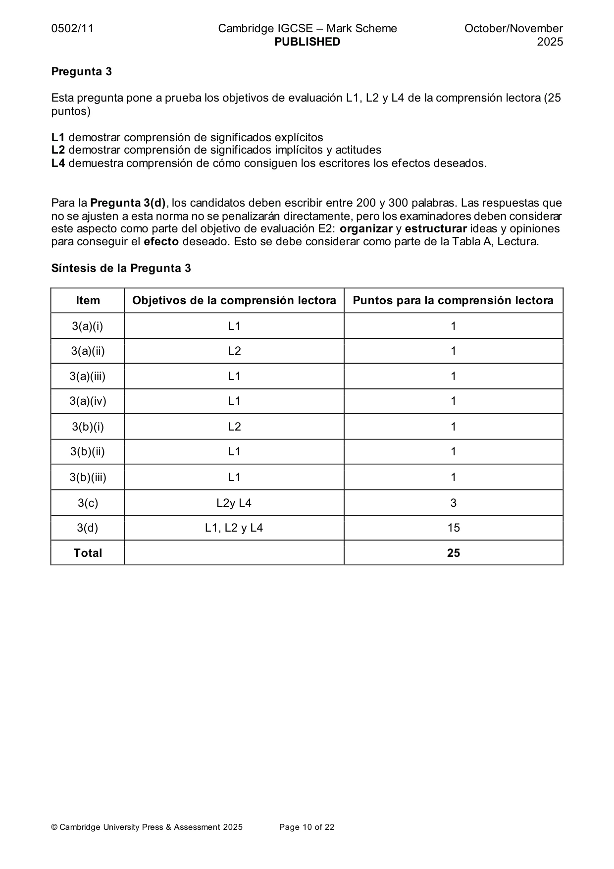Mark scheme, page 10 of 22