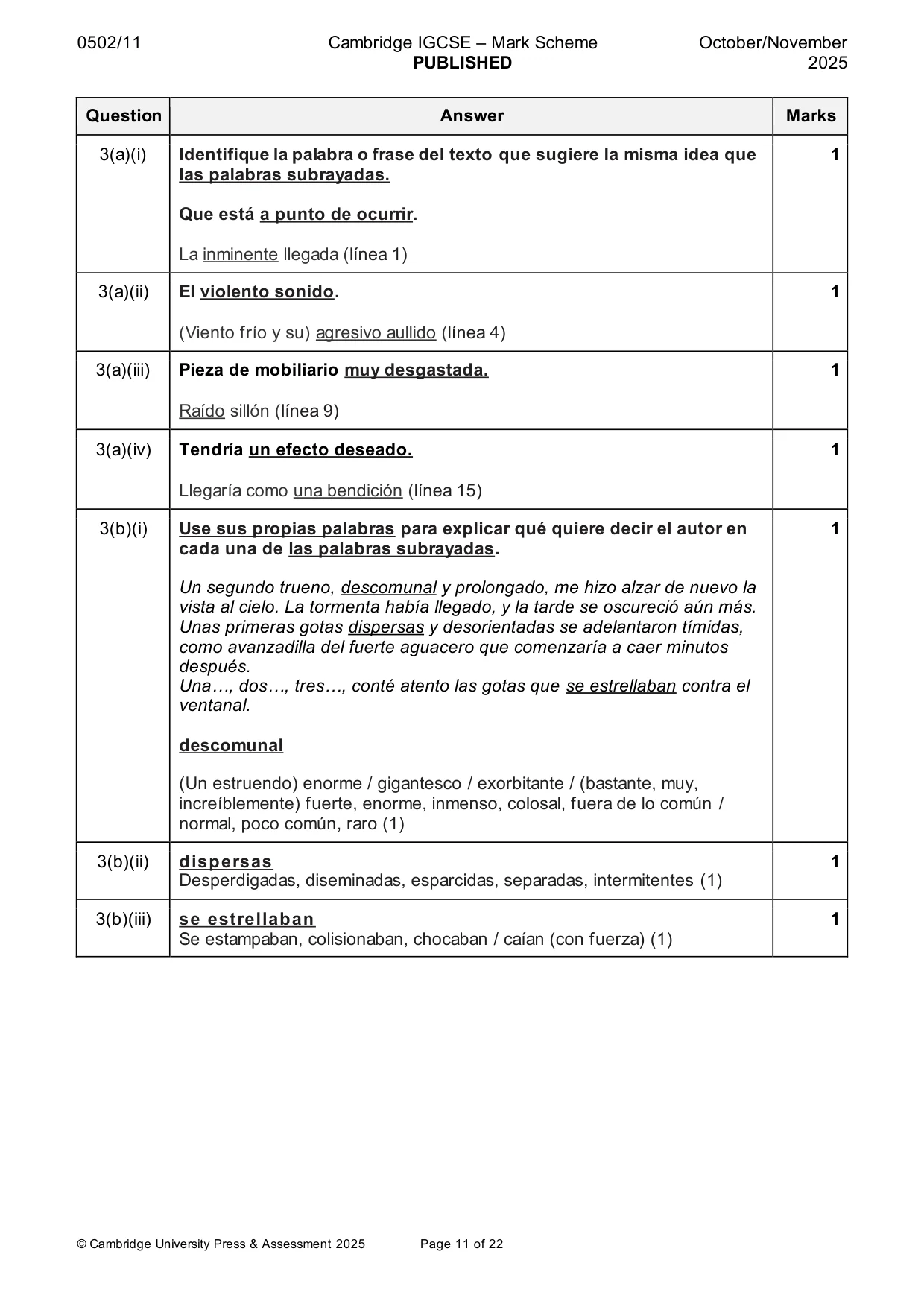 Mark scheme, page 11 of 22