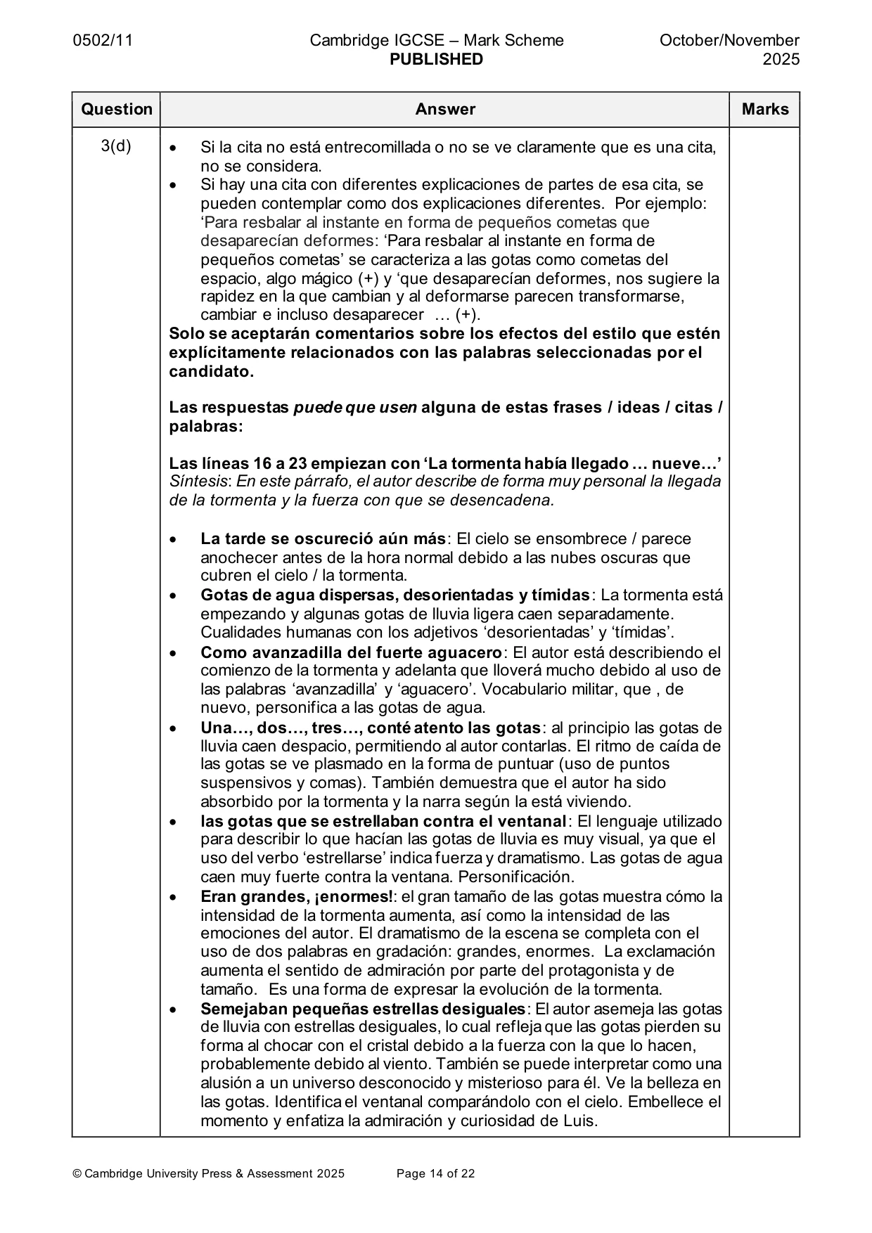 Mark scheme, page 14 of 22