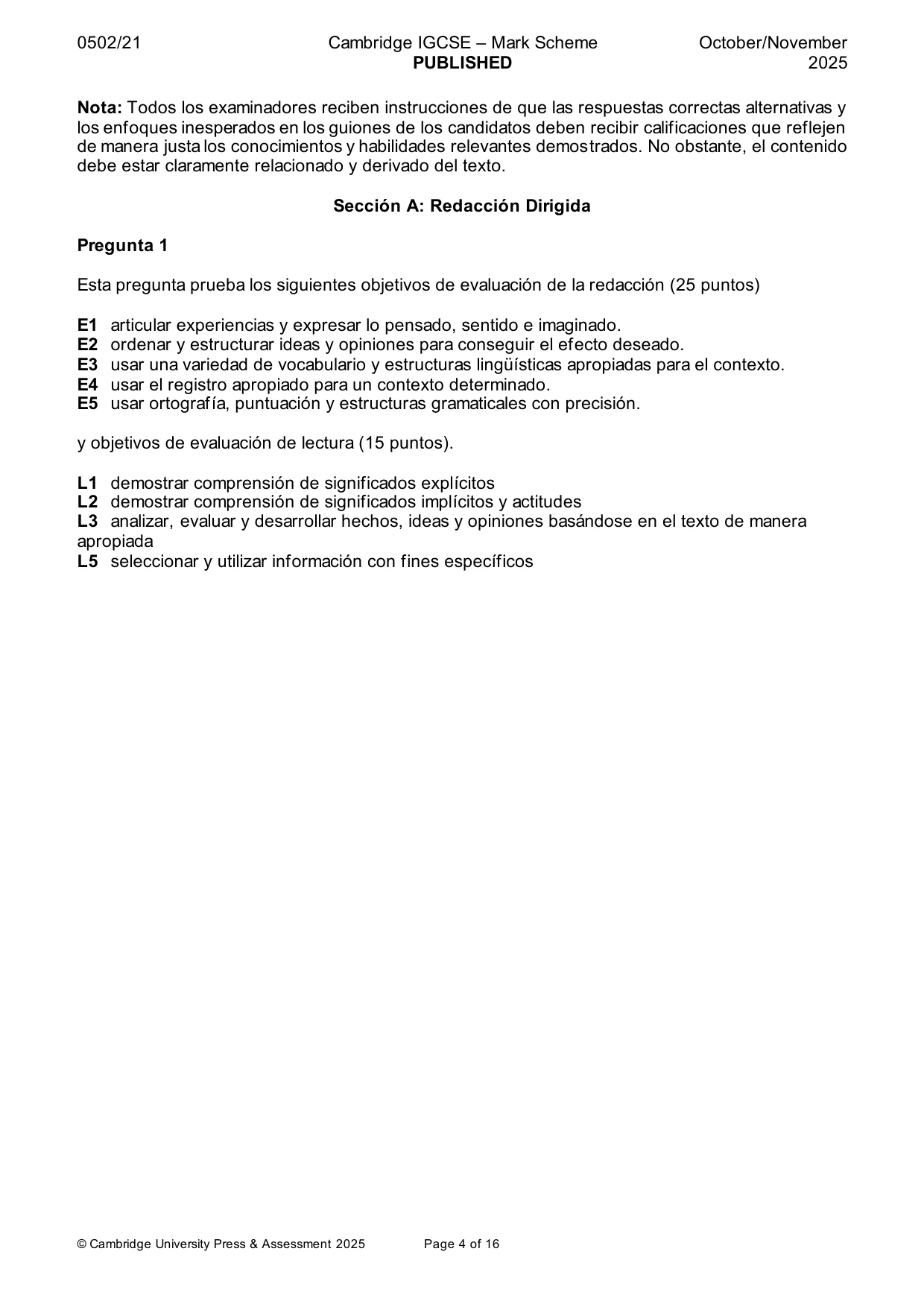 Mark scheme, page 4 of 16