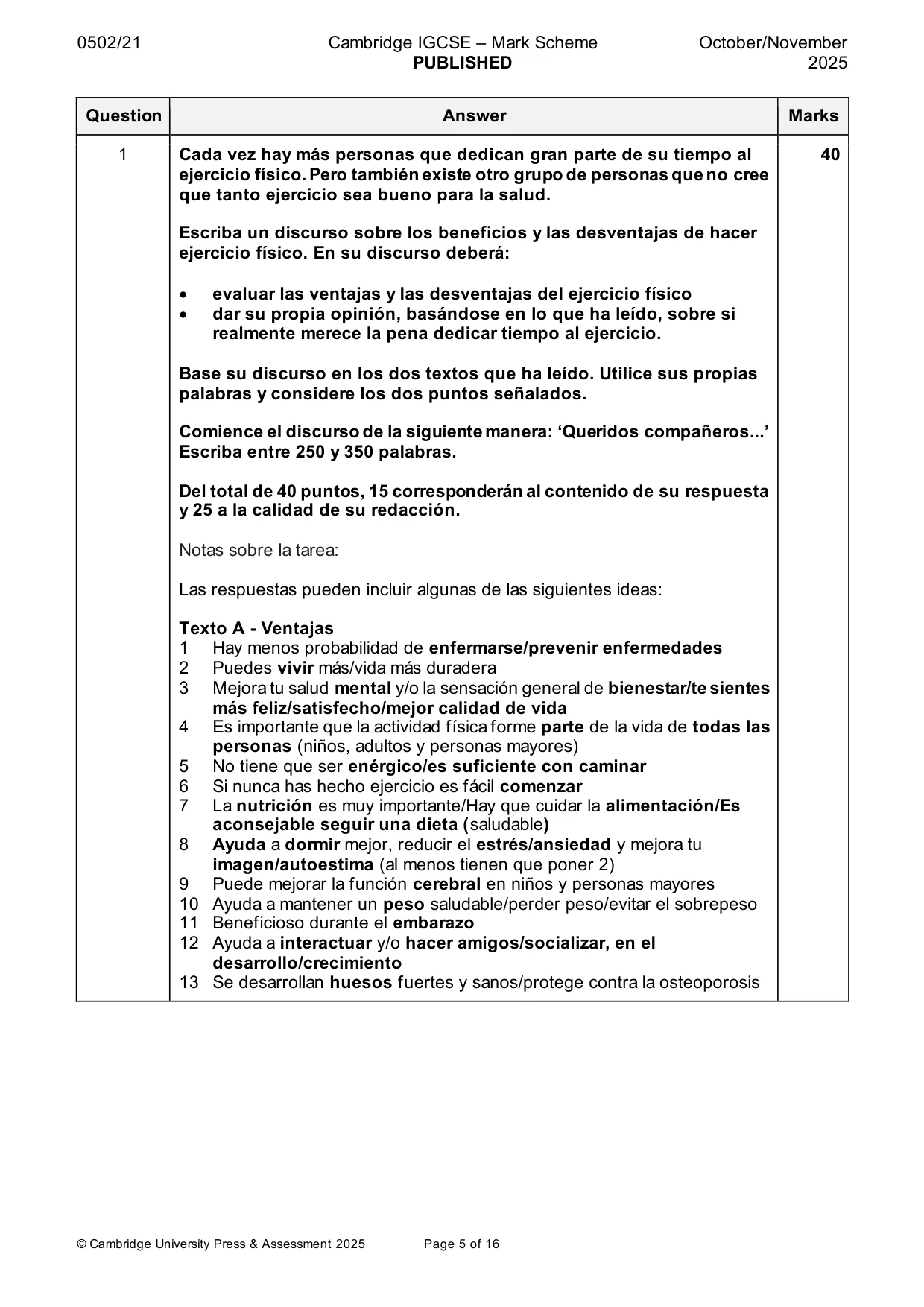 Mark scheme, page 5 of 16